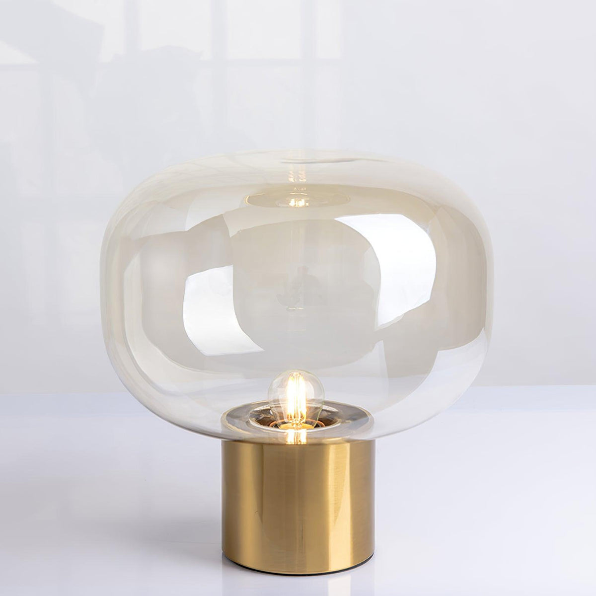 Teloz industriel bordlampe i glas
