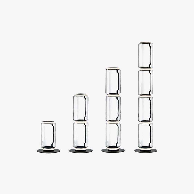 Cyrilys golvlampa i bambu och glas