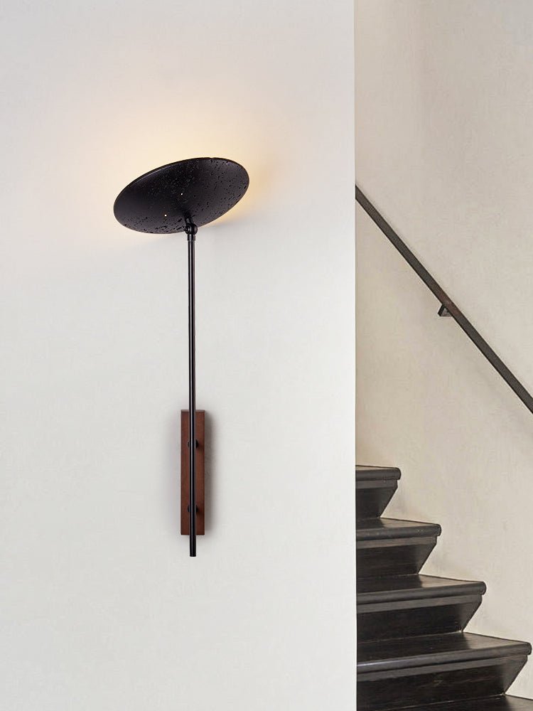 Candeeiro de parede moderno Fawn Sunflower em travertino preto