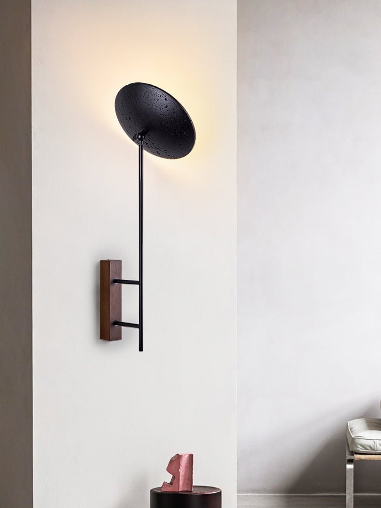 Candeeiro de parede moderno Fawn Sunflower em travertino preto