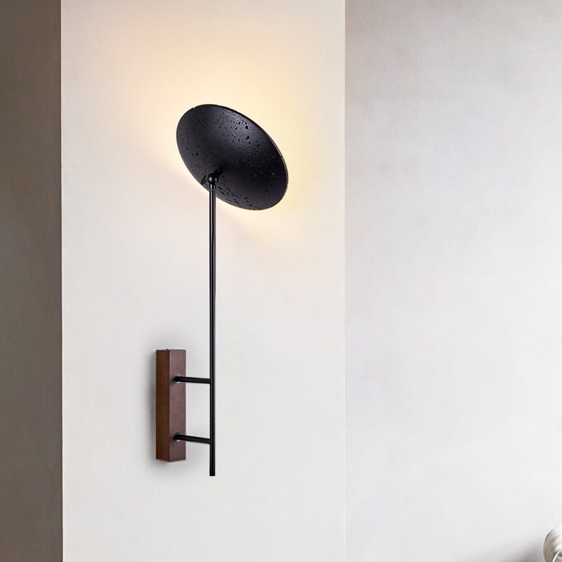 Candeeiro de parede moderno Fawn Sunflower em travertino preto