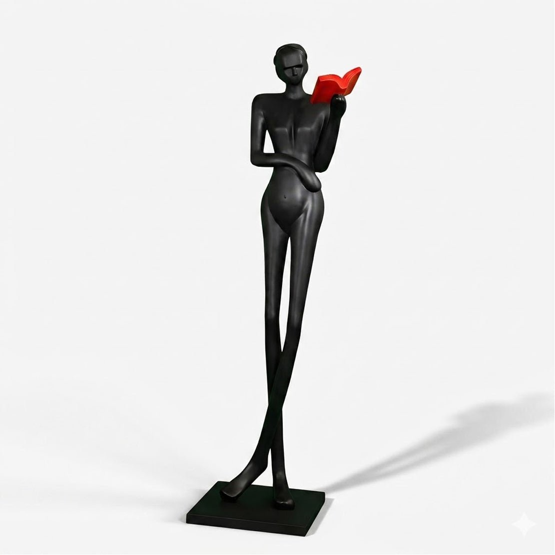 Noir Muse-skulptur för läsning
