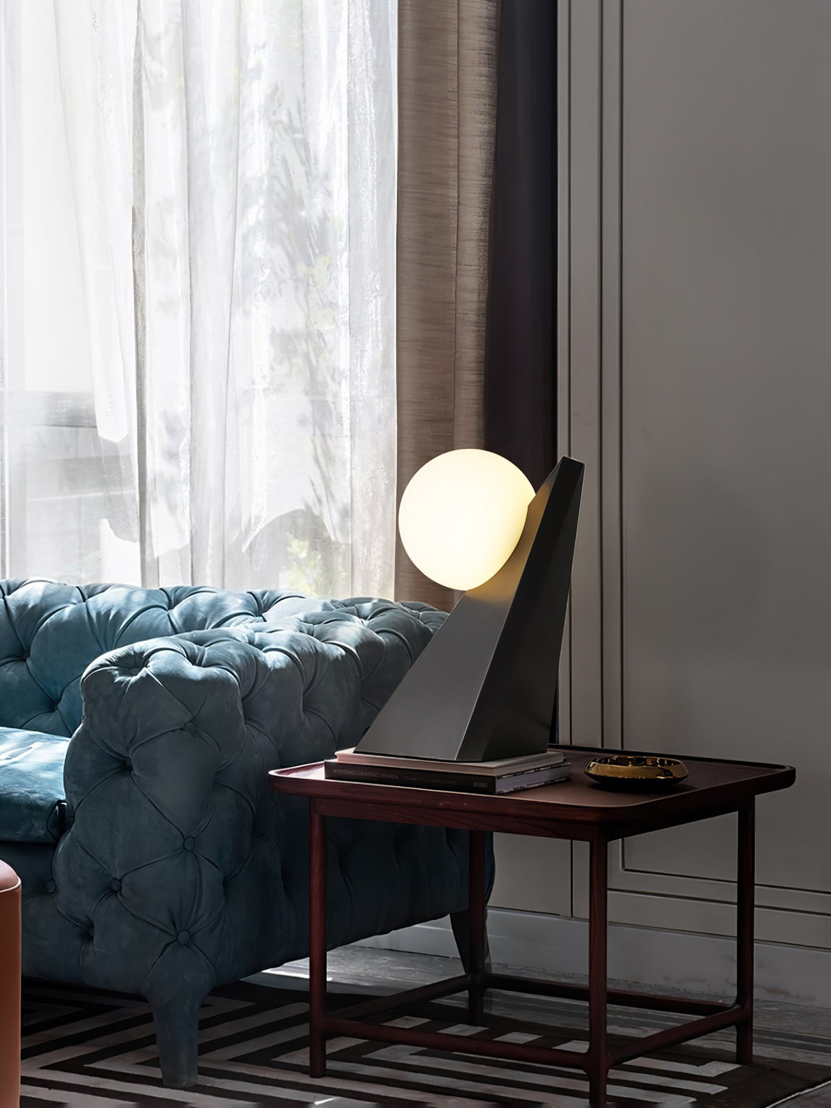 Nixie geometrisk bordlampe i glas