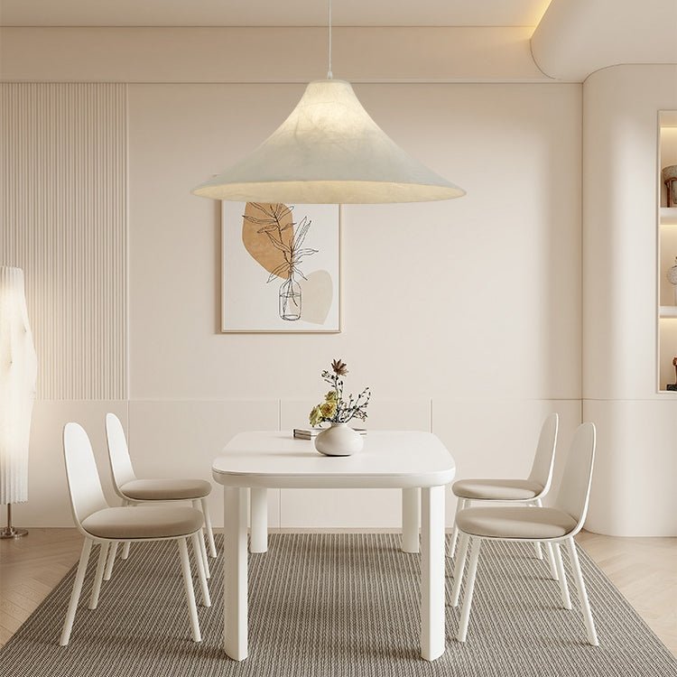 Candeeiro suspenso moderno, minimalista e natural de formato plano Abbotswell