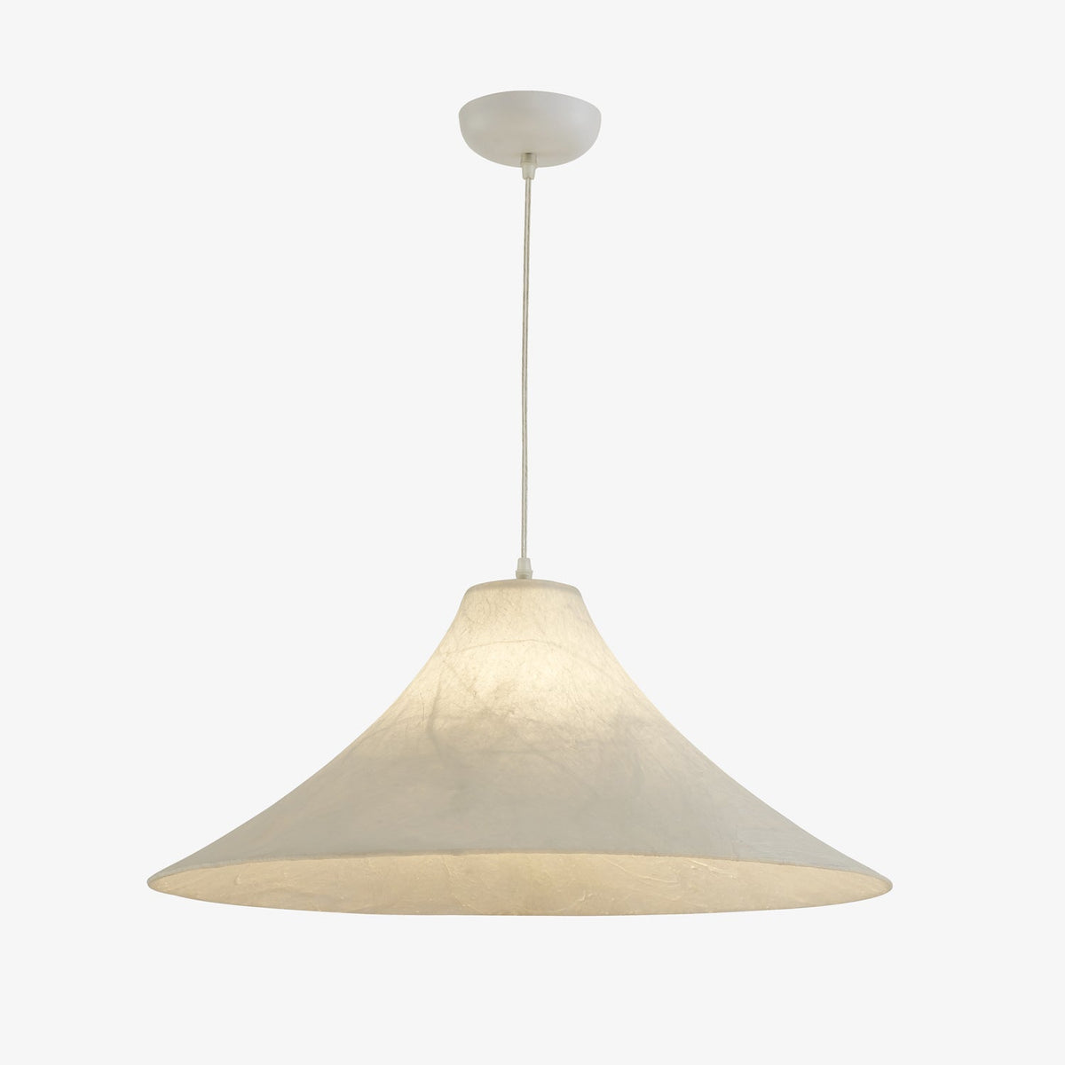 Candeeiro suspenso moderno, minimalista e natural de formato plano Abbotswell