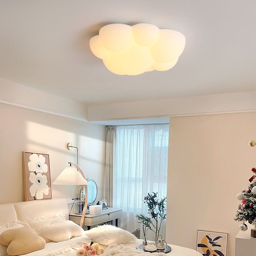 Candeeiro de teto de montagem saliente Aria LED nórdico em forma de nuvem
