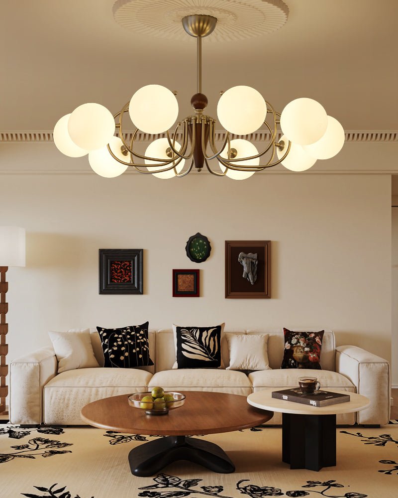 Candeeiro suspenso Orvynia Elegance Classic Grove em madeira e vidro