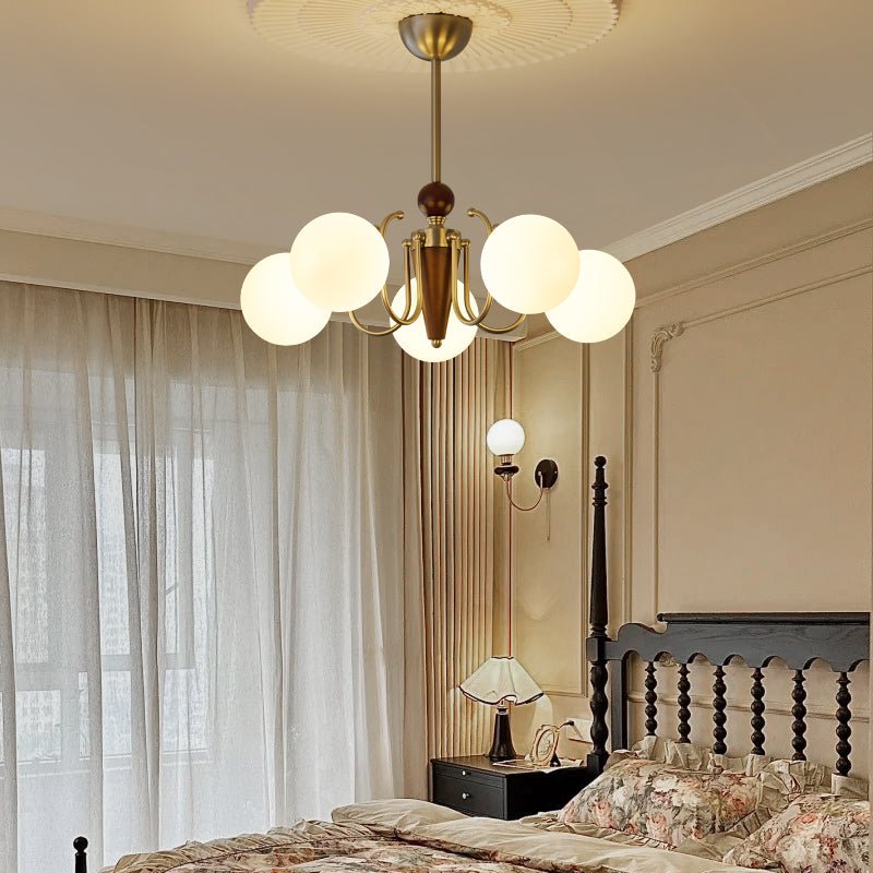 Candeeiro suspenso Orvynia Elegance Classic Grove em madeira e vidro