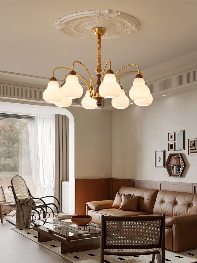 Novelle traditionel elegant vintagekrystallsekrone i træ