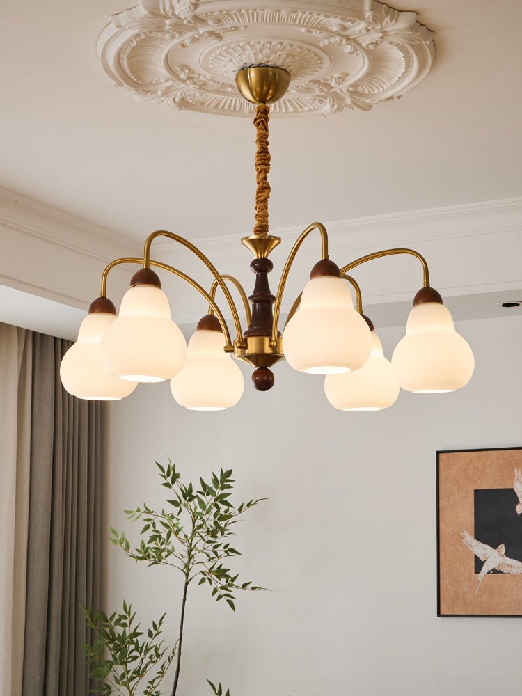 Novelle traditionel elegant vintagekrystallsekrone i træ