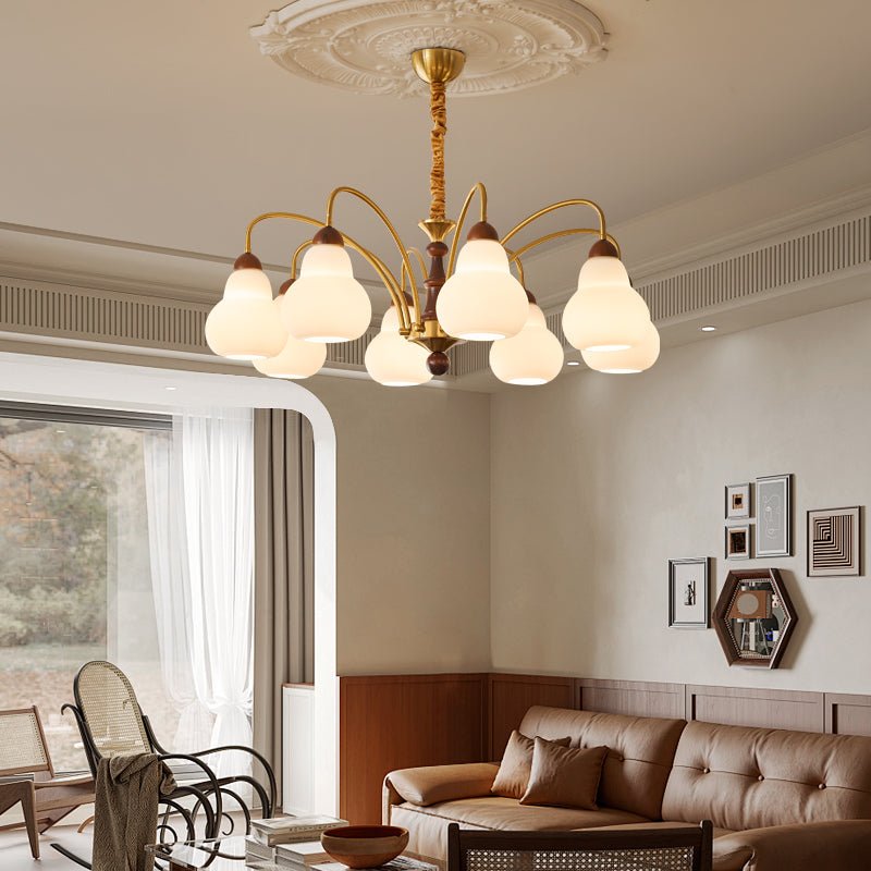 Novelle traditionel elegant vintagekrystallsekrone i træ