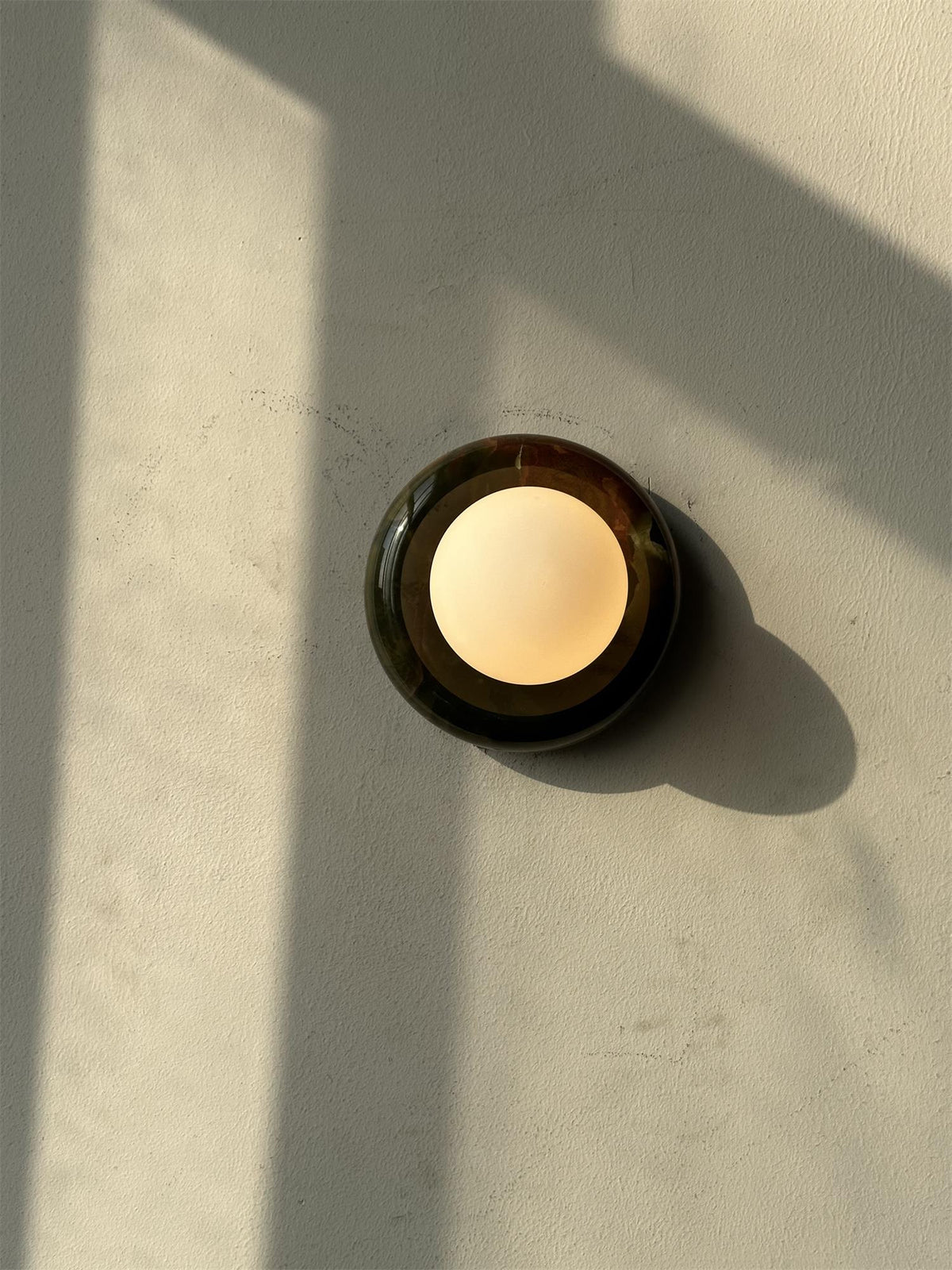 Candeeiro de parede Cemaros em vidro jade
