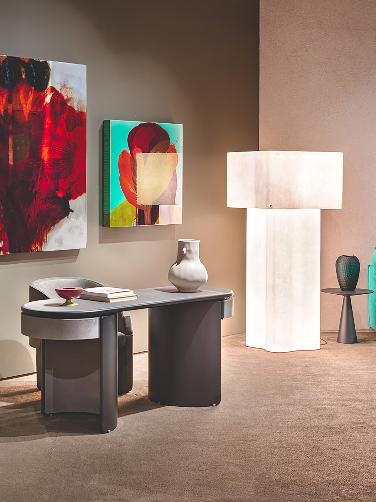Loneo minimalistisk gulvlampe i FRP
