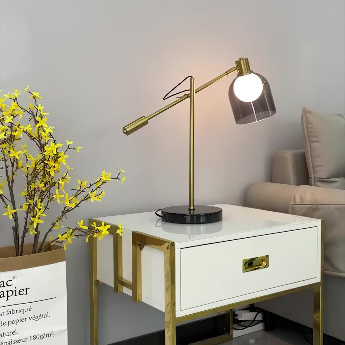 Locor industriel marmorbordlampe