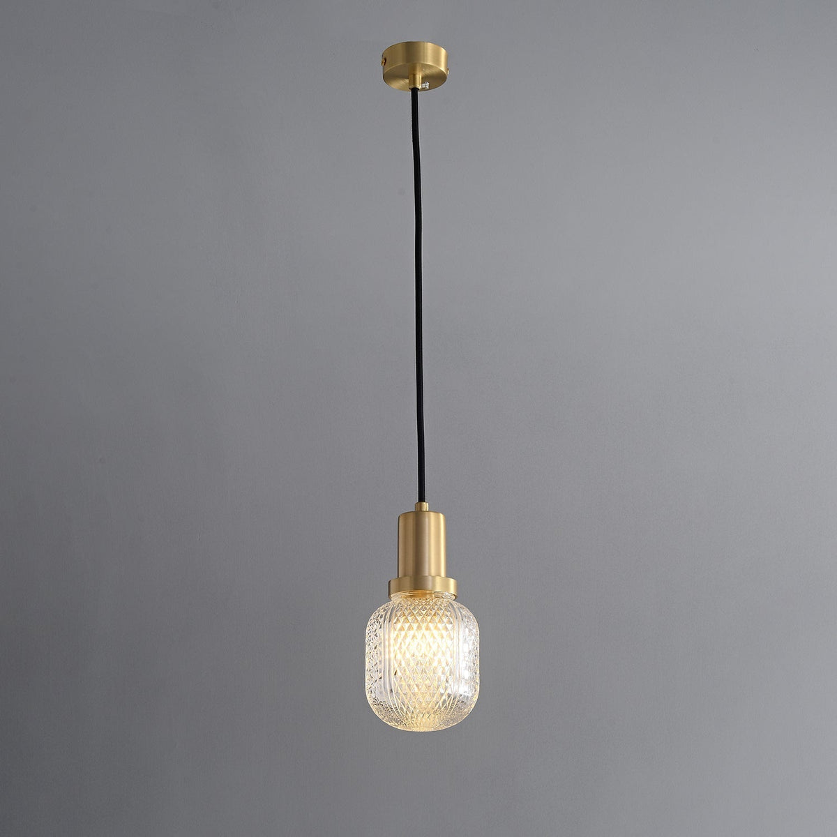Cacarir Premium nordisk kunst-pendellampe i messing og glas