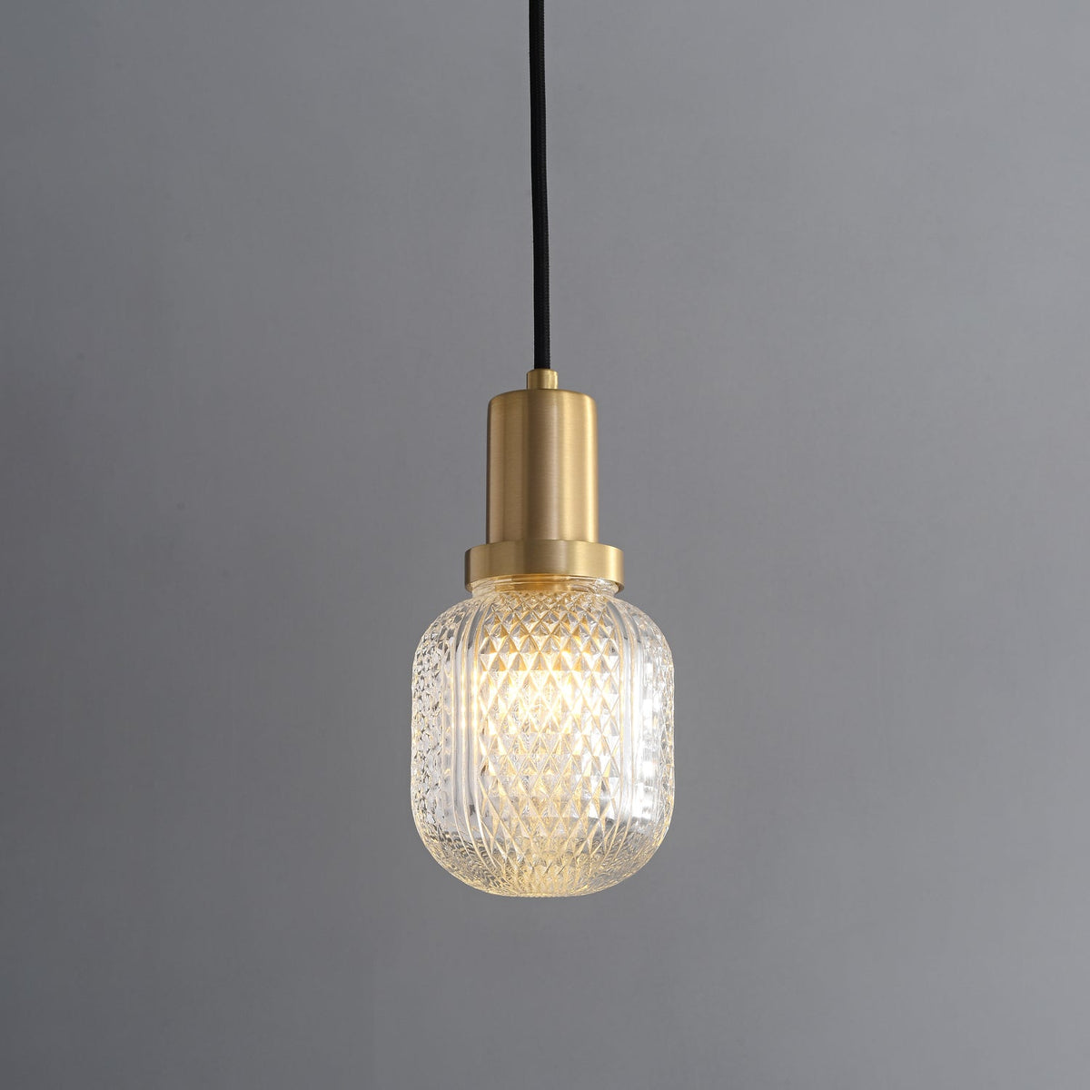 Cacarir Premium nordisk kunst-pendellampe i messing og glas