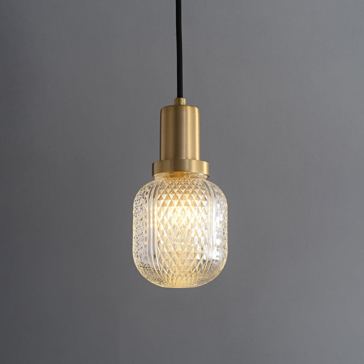 Cacarir Premium nordisk kunst-pendellampe i messing og glas