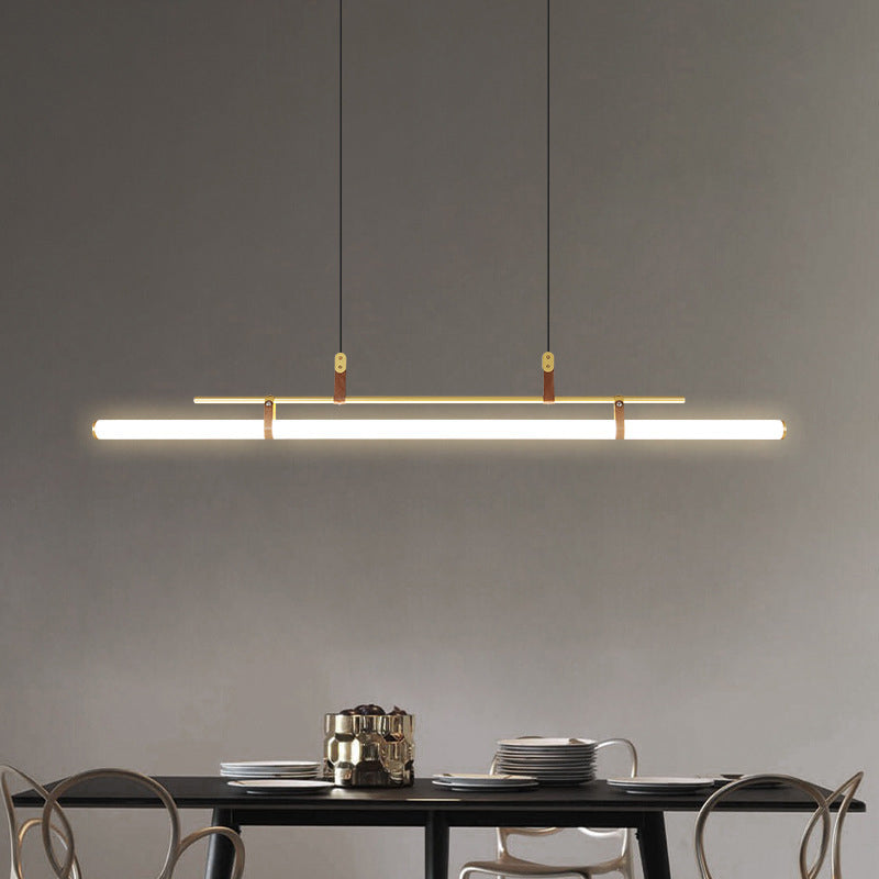 Voren Modern Linear Pendant Light,Black/Gold