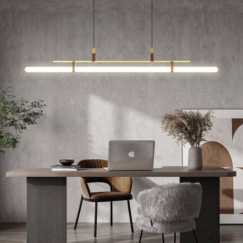 Voren Modern Linear Pendant Light,Black/Gold