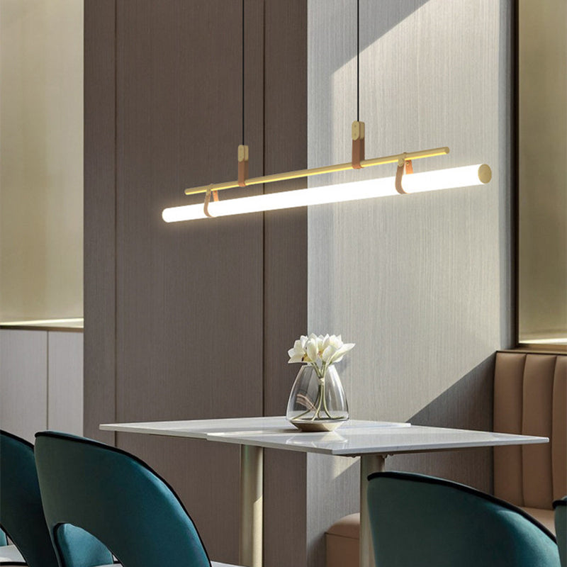 Voren Modern Linear Pendant Light,Black/Gold