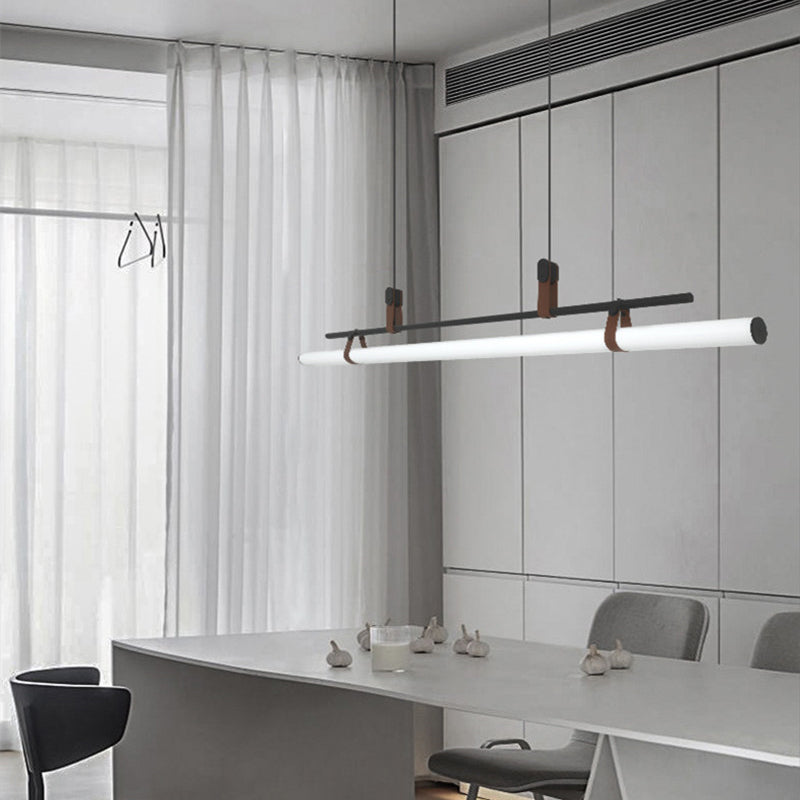 Voren Modern Linear Pendant Light,Black/Gold