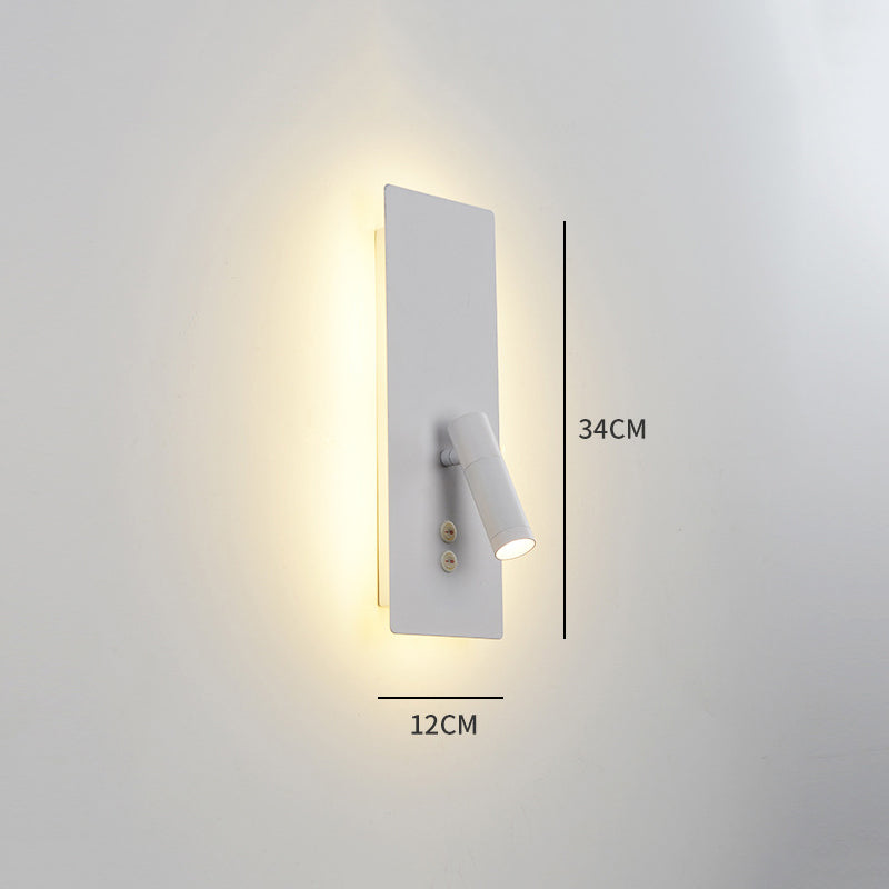 Ray modern ficklampsformad väggspotlight i metall, guld/svart/vit