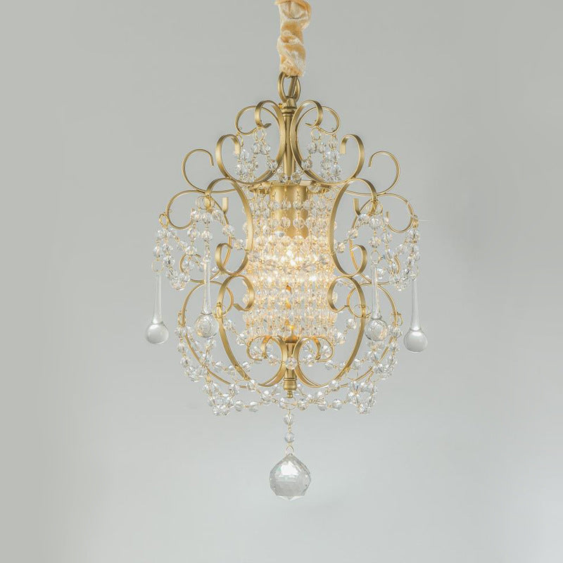 Candeeiro suspenso moderno Alessio, metal e cristal, quarto