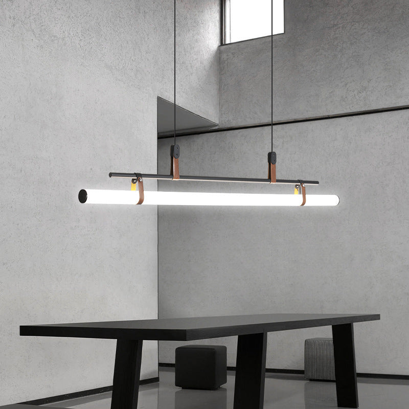 Voren Modern Linear Pendant Light,Black/Gold