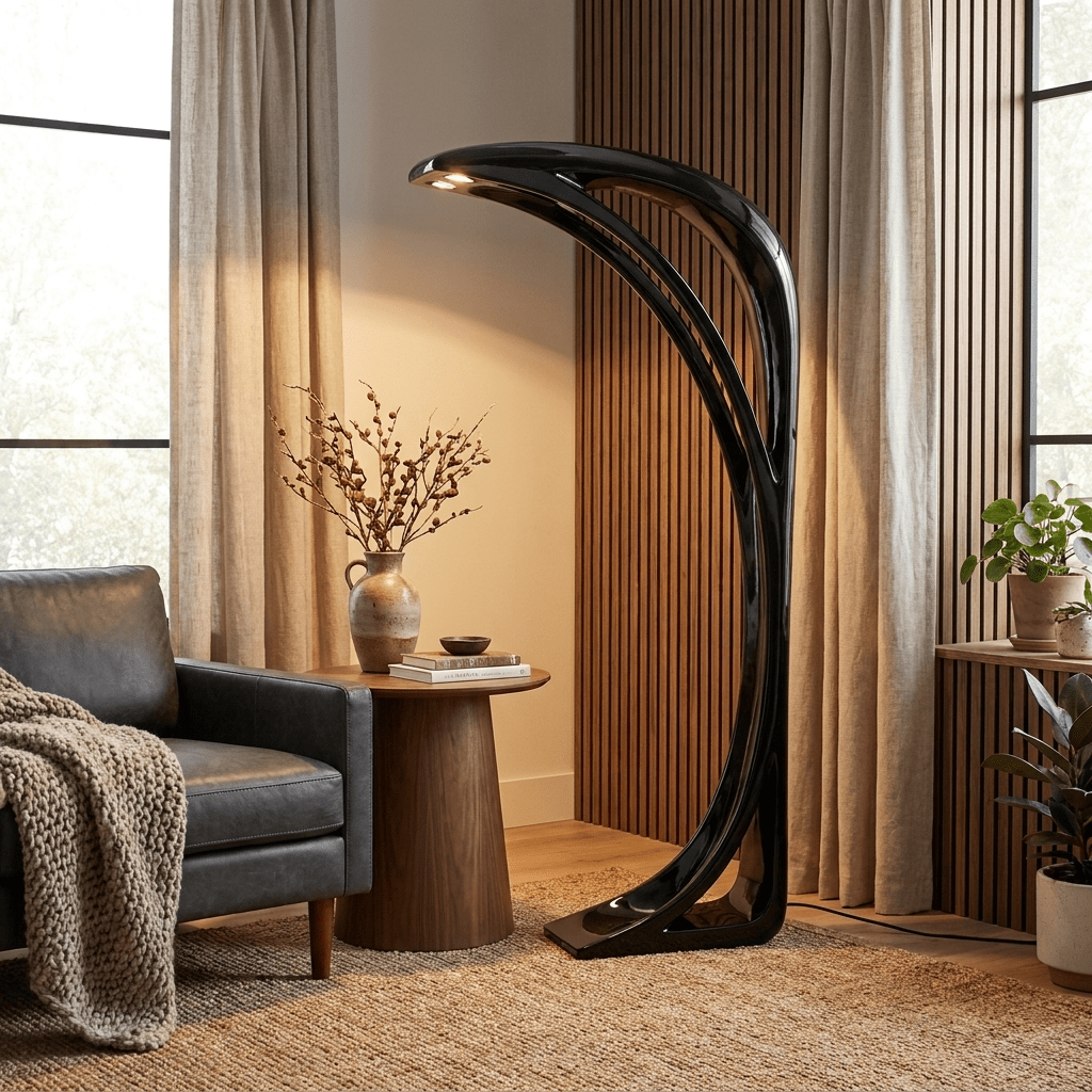 Obsidian Curve-gulvlampe