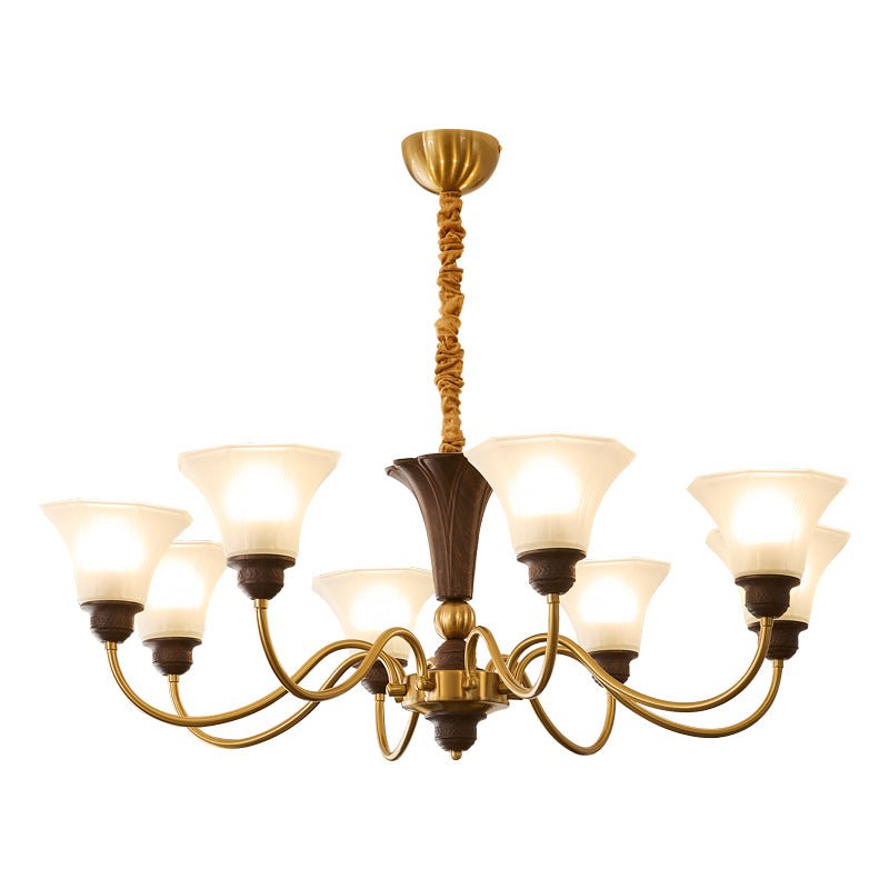 Ciphaen elegant traditionel vintage lysekrone i træ og glas