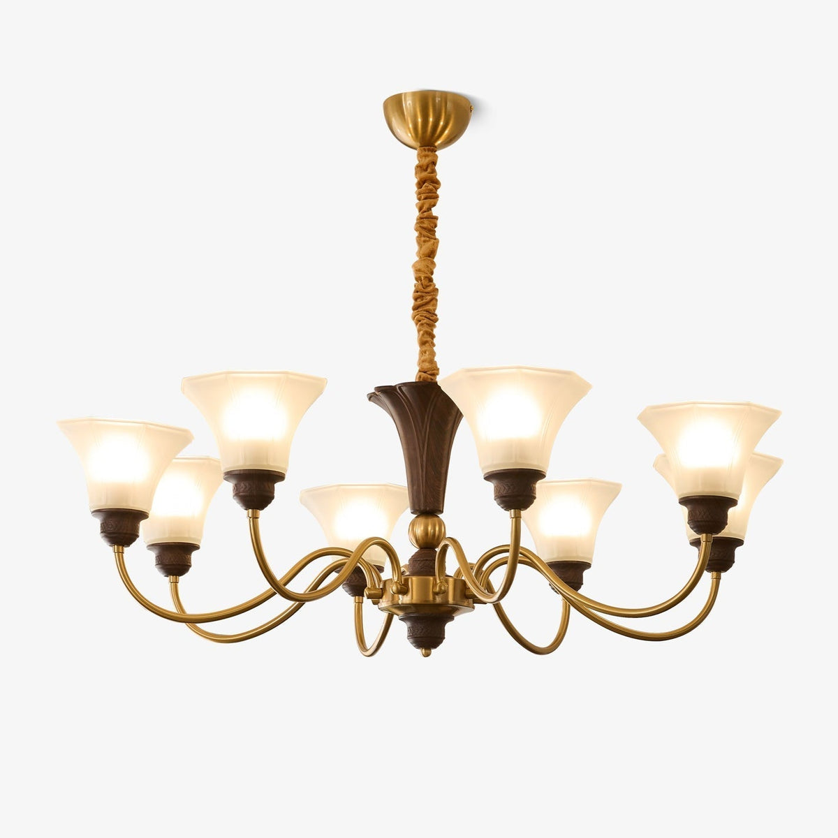 Ciphaen elegant traditionel vintage lysekrone i træ og glas