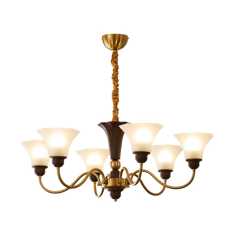 Ciphaen elegant traditionel vintage lysekrone i træ og glas
