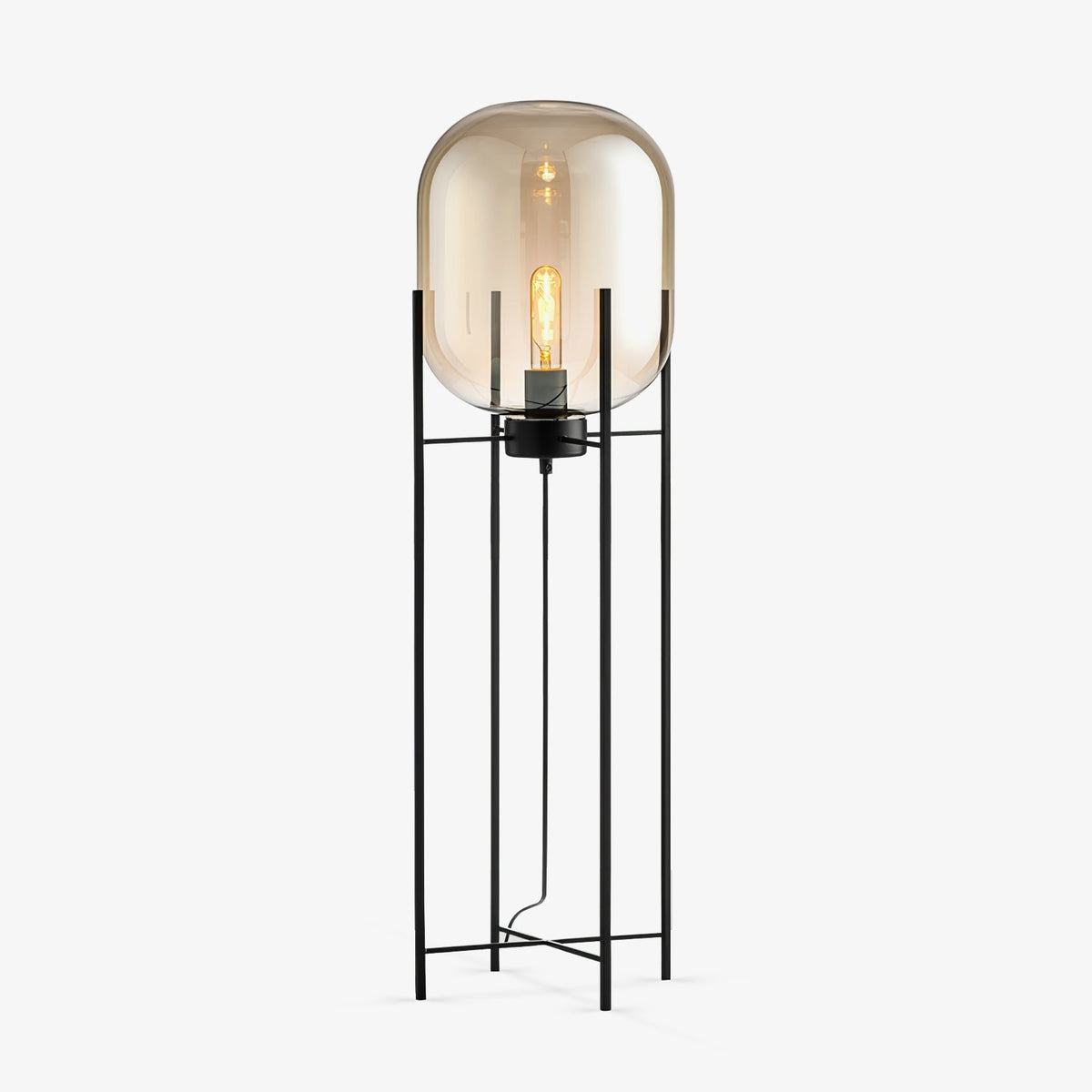 Liorivelia industriel gulvlampe i glas
