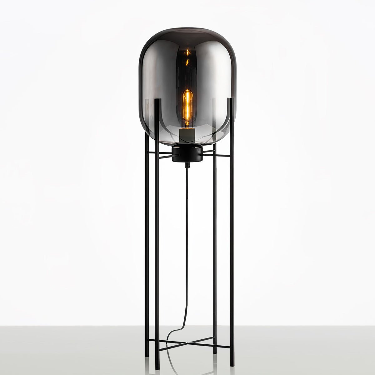 Liorivelia industriel gulvlampe i glas