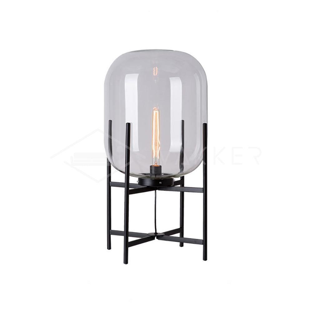 Candeeiro de mesa industrial de vidro Gareth