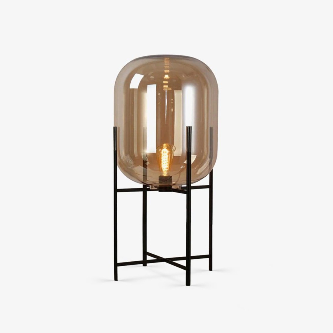 Candeeiro de mesa industrial de vidro Gareth