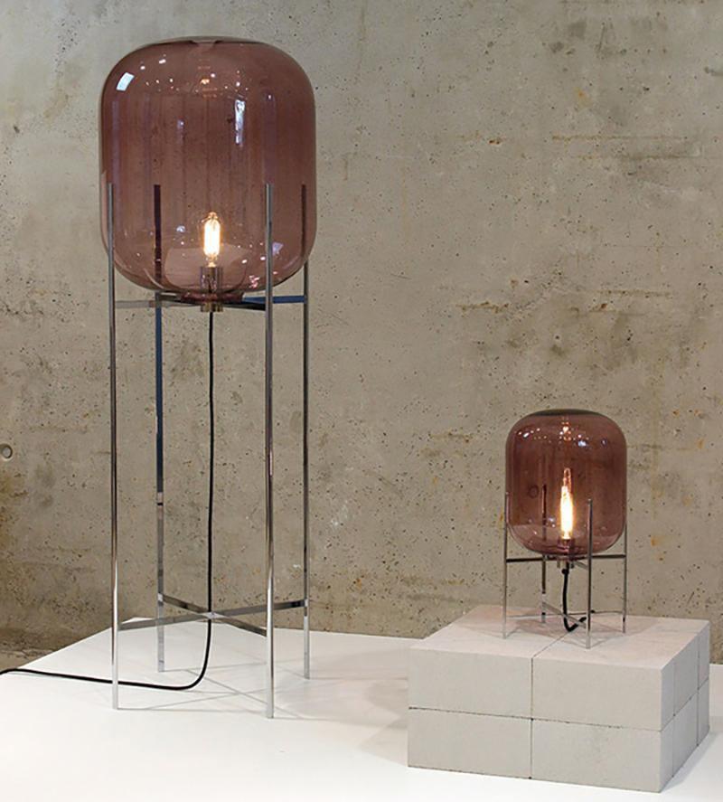Liorivelia industriel gulvlampe i glas