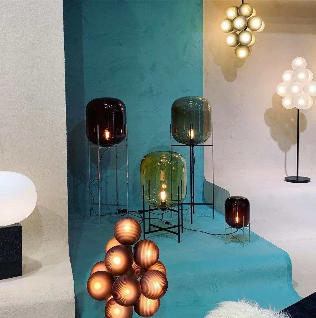 Liorivelia industriel gulvlampe i glas