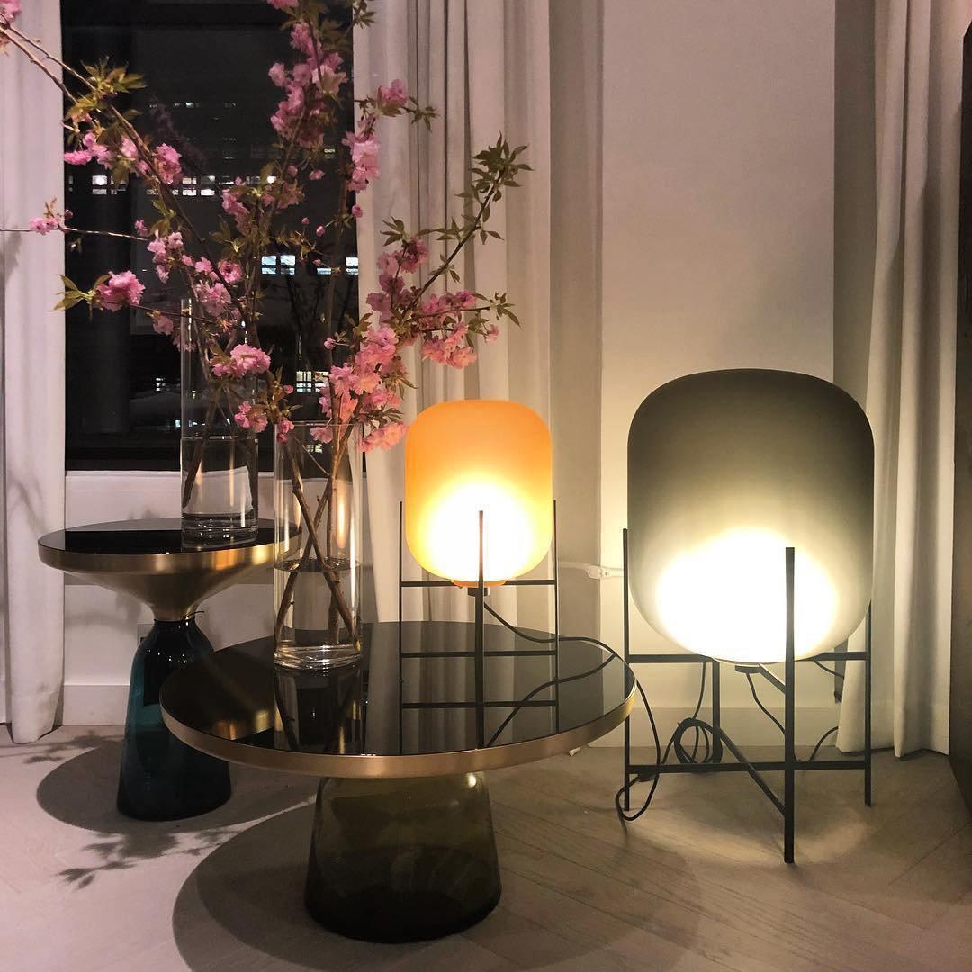 Liorivelia industriel gulvlampe i glas