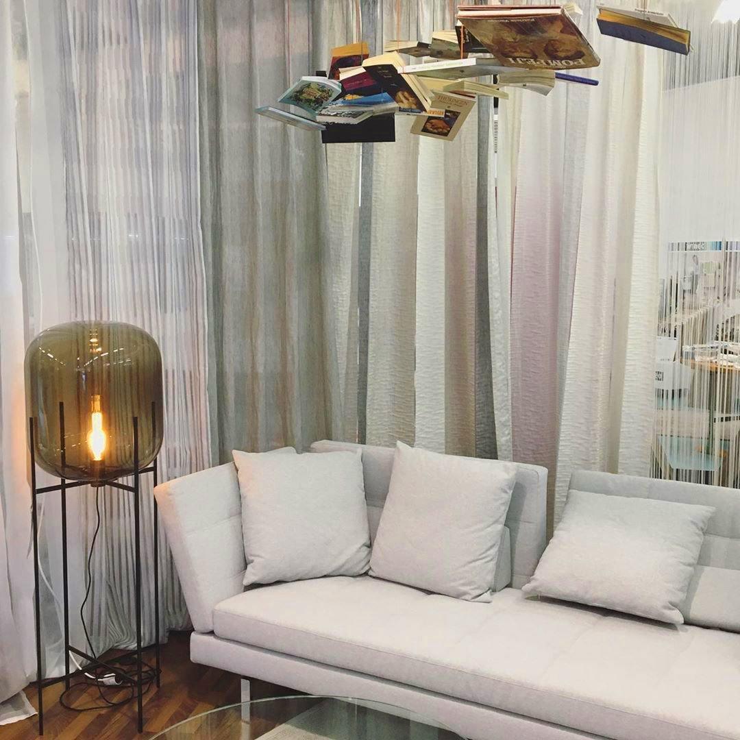 Liorivelia industriel gulvlampe i glas