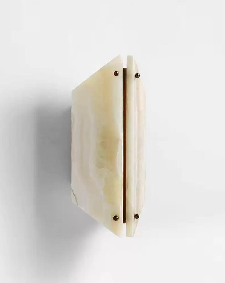 Candeeiro de parede moderno em alabastro branco com crista Zynx