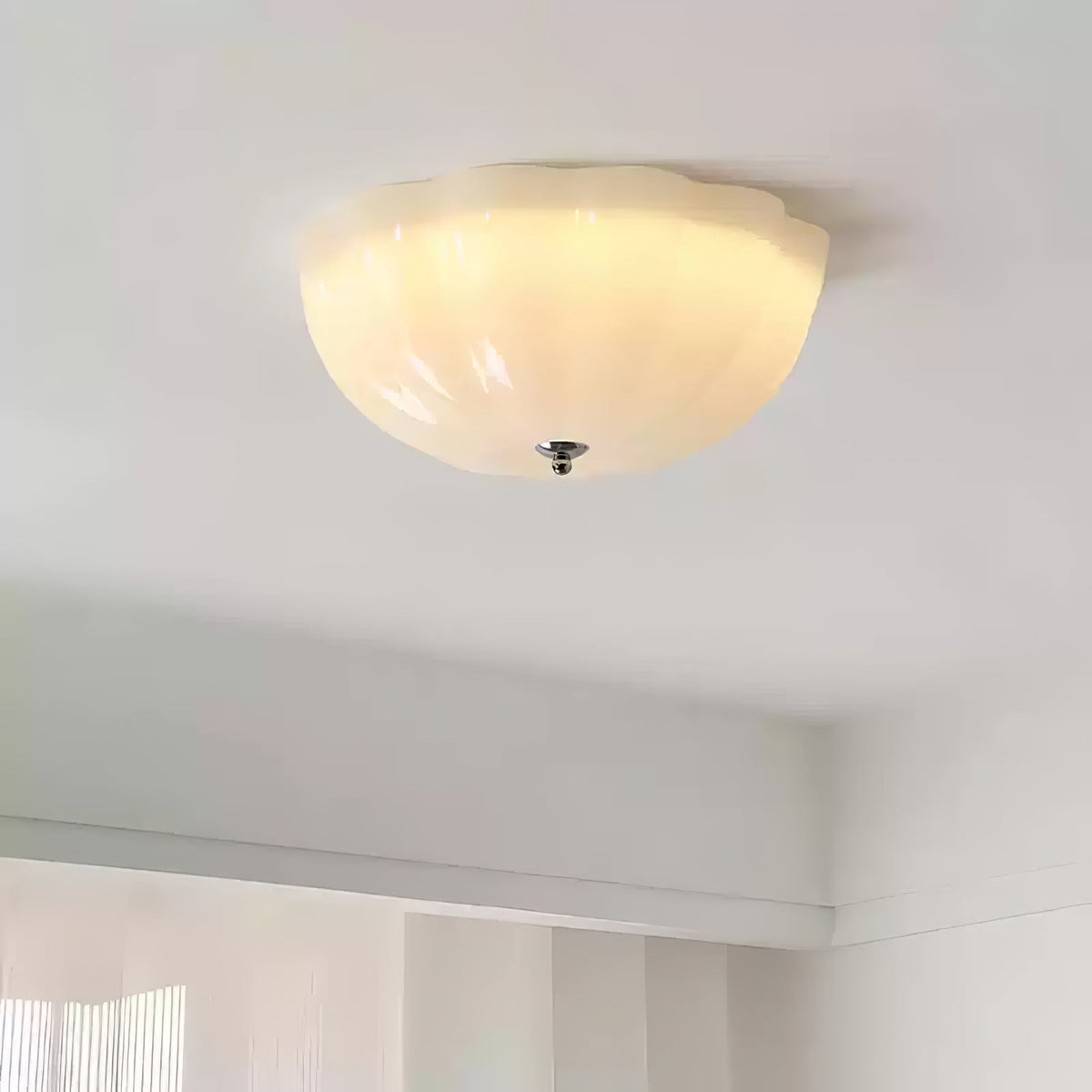 Candeeiro de teto de vidro com concha de ópala moderno minimalista Uphaara