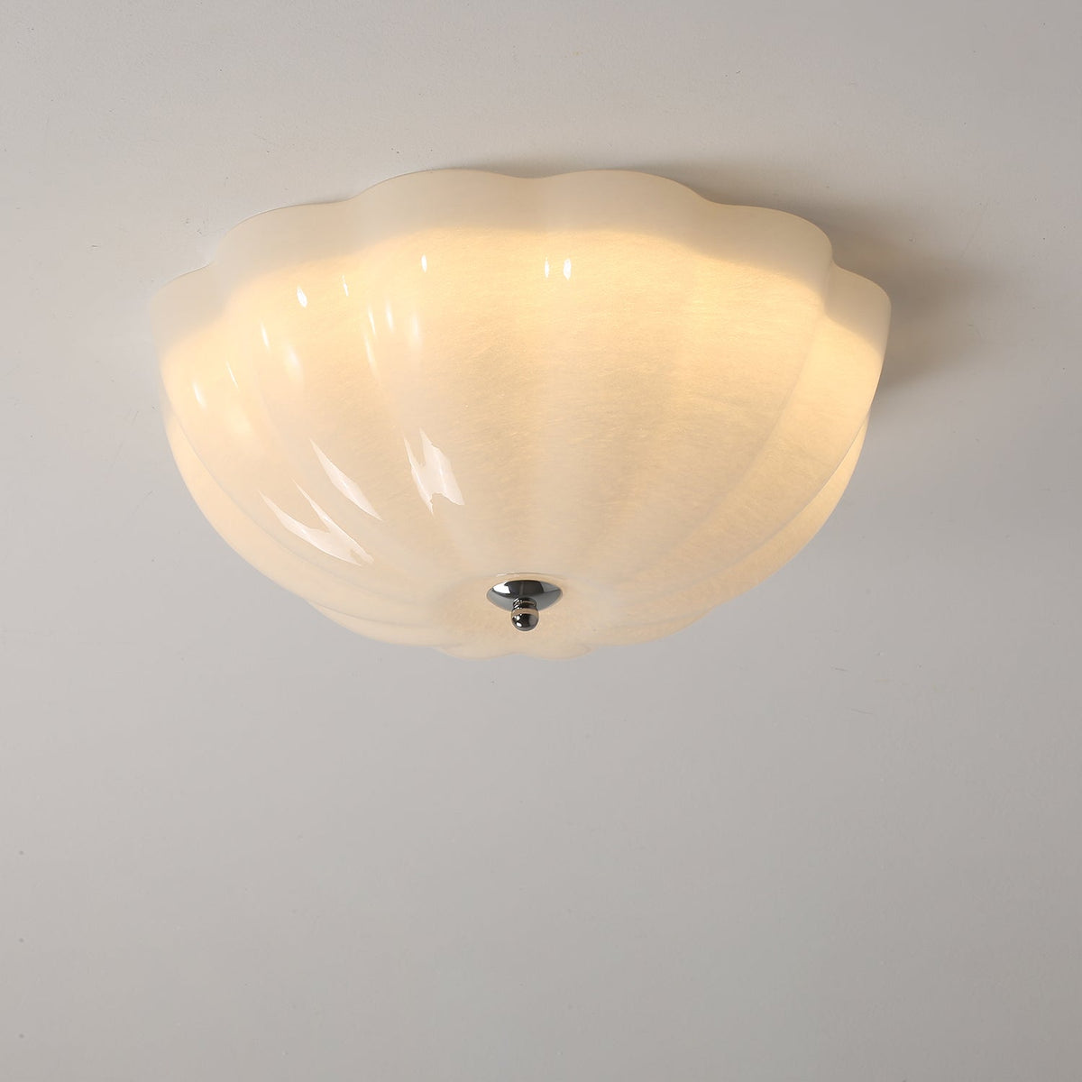 Candeeiro de teto de vidro com concha de ópala moderno minimalista Uphaara