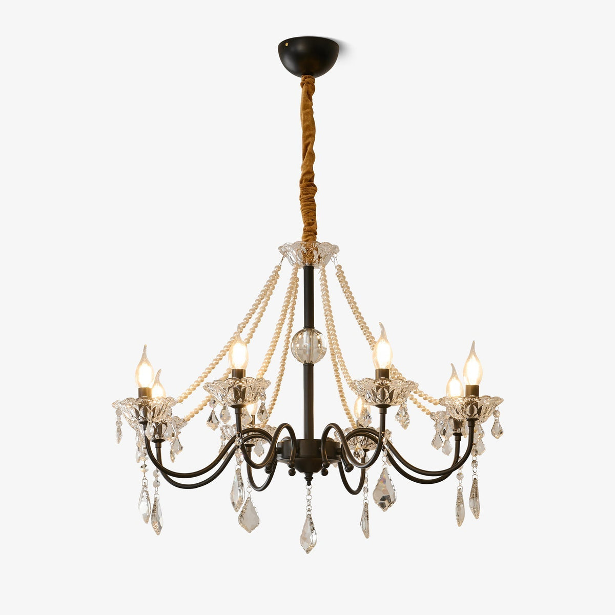 Candelabro Nymiran clássico pós-moderno de luxo em cristal