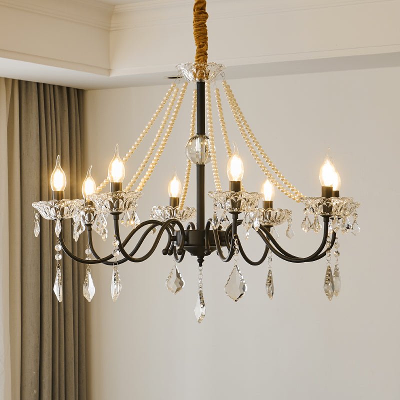 Candelabro Nymiran clássico pós-moderno de luxo em cristal