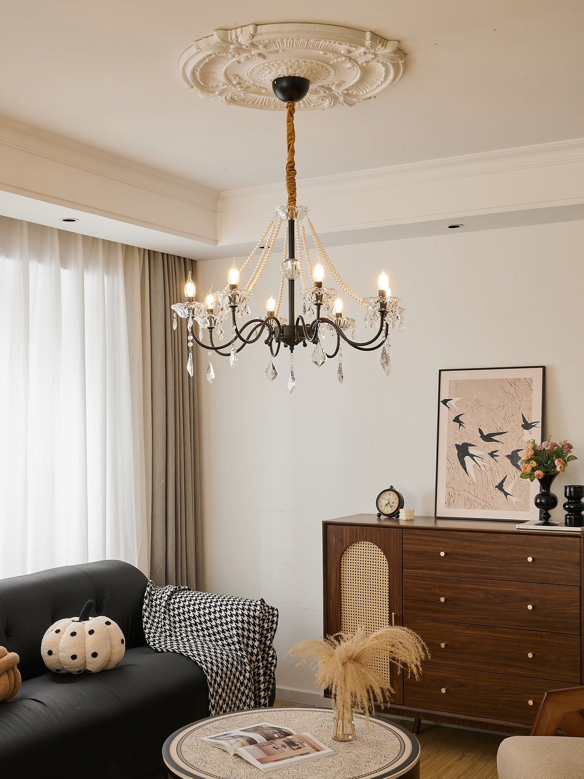 Candelabro Nymiran clássico pós-moderno de luxo em cristal