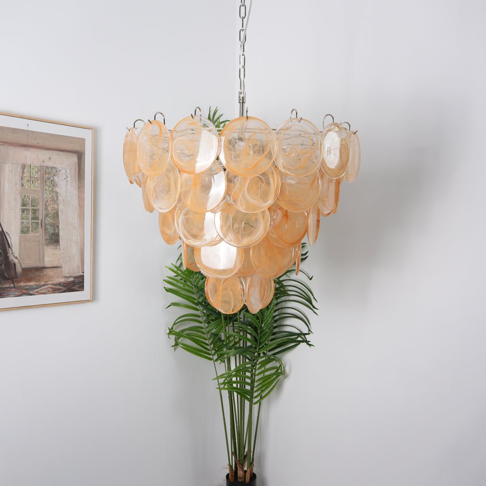 Celisira lysekrone med skive af Murano-glas i klassisk stil
