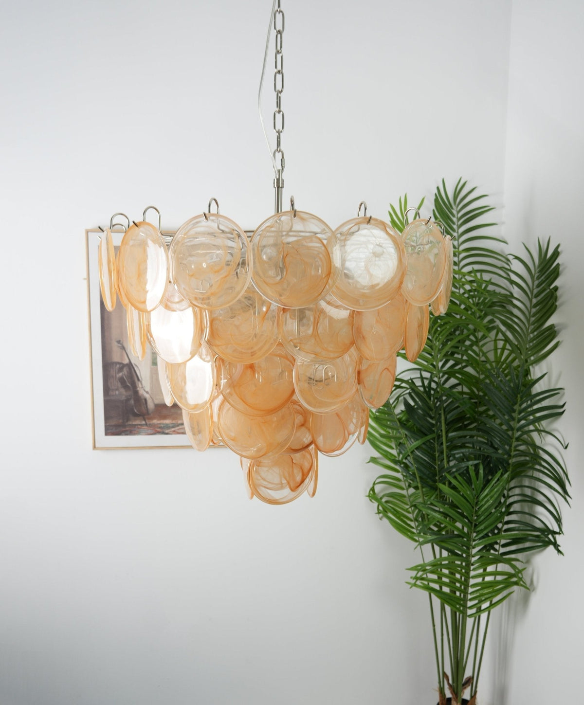 Celisira lysekrone med skive af Murano-glas i klassisk stil