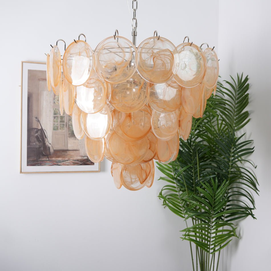 Celisira lysekrone med skive af Murano-glas i klassisk stil