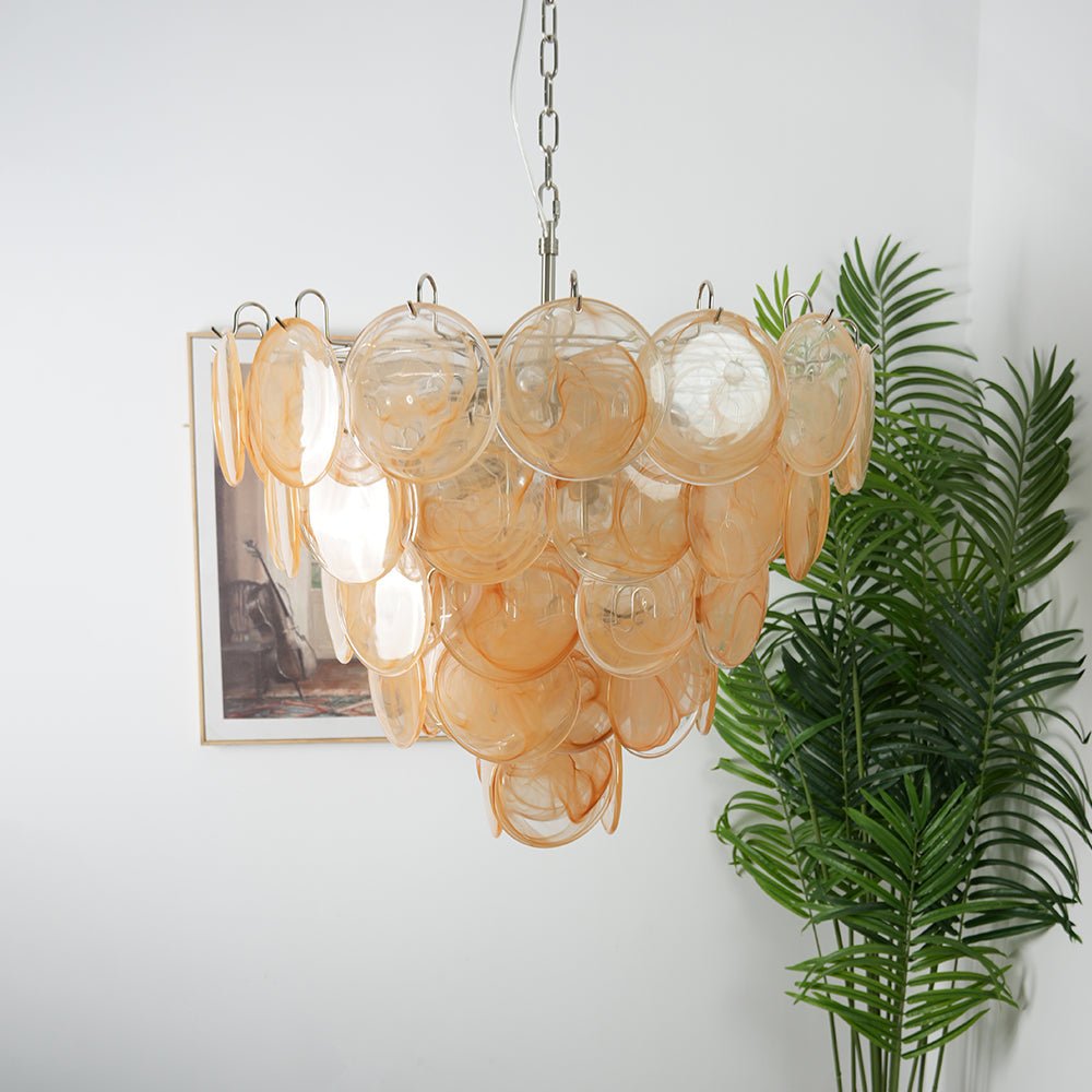 Celisira lysekrone med skive af Murano-glas i klassisk stil